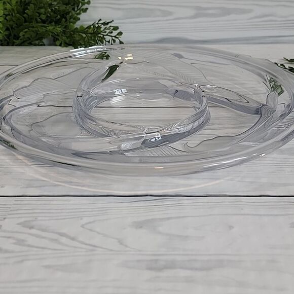 Mikasa Calla Lilly Clear Glass Serving Plate 14" Round - Picture 4 of 7